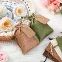 Woanger 100 Pcs Burlap Gift Bags with 100 Pcs Kraft Paper Gift Tags with Drawstring Favor Bulk Burlap Sack Bags for DIY Wedding Party Craft (4 x 6 Inch,Beige, Medium Brown, Dark Brown, Military Green)