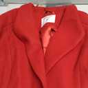 Allegra K Women's Elegant Overcoat Notched Shawl Collar Single Breasted Outerwear Winter Long Coat (Large, Red)