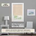 Cordless Light Filtering Mini Blind - 36 Inch Width, 48 Inch Length, 1" Slat Size - Alabaster - Cordless GII Morningstar Horizontal Windows Blinds for Interior by Achim Home Decor