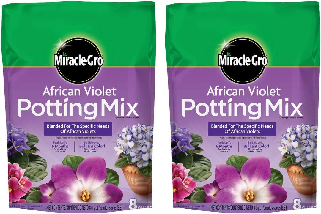 Miracle-Gro African Violet Potting Mix, 8qt, 2-Pack