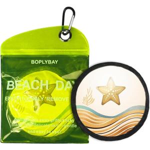 2 x Natural Sand Remover Pouch for Beach – Talc-Free, Hypoallergenic, Fragrance-Free | Waterless Sand Cleaner for Feet, Pets, Towels, Swimsuits | Compact Reusable Travel Gift for Women & Kids