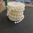 33 Feet Faux Pearl Garland, 10mm Pearl String Roll Strands, Extended String of Pearls Garland for Christmas Tree Wedding Party Decoration Centerpieces Flowers DIY Crafts (Ivory)