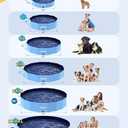 VISTOP Large Foldable Dog Pool, Hard Plastic Shell Portable Swimming Pool for Dogs Cats and Kids Pet Puppy Bathing Tub Collapsible Kiddie Pool (57inch.D x 11.8inch.H, Blue)