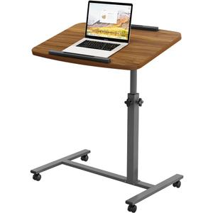 Furist Laptop Lap Desk, Mobile Adjustable Overbed Bedside Table with Wheels, Portable Standing Bed Desk, Rolling lapdesk Lap desks for Adults with Casters& Mouse Pad