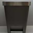 simplehuman 45 Liter / 12 Gallon Rectangular Kitchen Step Trash Can with Soft-Close Lid, Grey Plastic