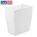 iDesign,Plastic Spa Rectangular Trash, Waste Basket Garbage Can for Bathroom, Bedroom, Home Office, Dorm, College, 2.5 Gallon, White