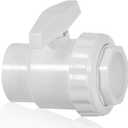 SP0722S Trimline 2-Way Ball Valve, 1-1/2" Port, SKT Pipe PVC Valve - Max.50 psi Pressure Rating