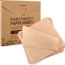 200PCS Parchment Paper Sheets, 10x10in, Squares Baking Paper for Baking, Air Fryer, Steaming, Grilling, Roasting, Wrapping, Precut Non-Stick Square Pan Liners, Oven Paper for Bread (Brown, 10x10 in)
