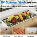 304 Stainless Cutting Board with Lip, 47.3" x 22.8" Steel Cutting board