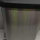 Glad Slim Trash Can with Clorox Odor Protection - Narrow Kitchen Garbage Bin with Soft Close Lid, Step On Foot Pedal and Waste Bag Roll Holder, Stainless Steel, 45 Liter
