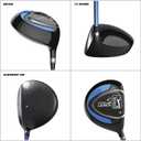 PGA Tour Youth Golf Club Set for Ages 8-12 & 12+ (48510), Right and Left-Handed Kids Golf Sets Beginner Junior Golf Clubs with Lightweight Stand Bag, Mallet Putter, Hybrid, Driver