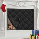 Magnetic Fireplace Cover, Fireplace Draft Blocker Save Energy, Indoor Fireplace Draft Stopper for Winter Heat Loss and Summer Cooling, Fireplace Insulation Cover Blanket for Iron Frame 45 x 34