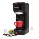 Mixpresso 2-in-1 Coffee Maker – Single Serve & Ground Coffee Brewer, Compact Personal Coffee Machine for Pods & Loose Grounds, Quick Brew 14 oz Portable Small Coffee Maker, Black