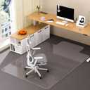 Office Chair Mat for Carpet with Lip, 40" x 50" Clear Plastic Heavy Duty Desk Floor Protector, Low Pile Carpet Saver Mat for Rolling Chairs, Smooth Glide Computer Chair Mat for Office or Home