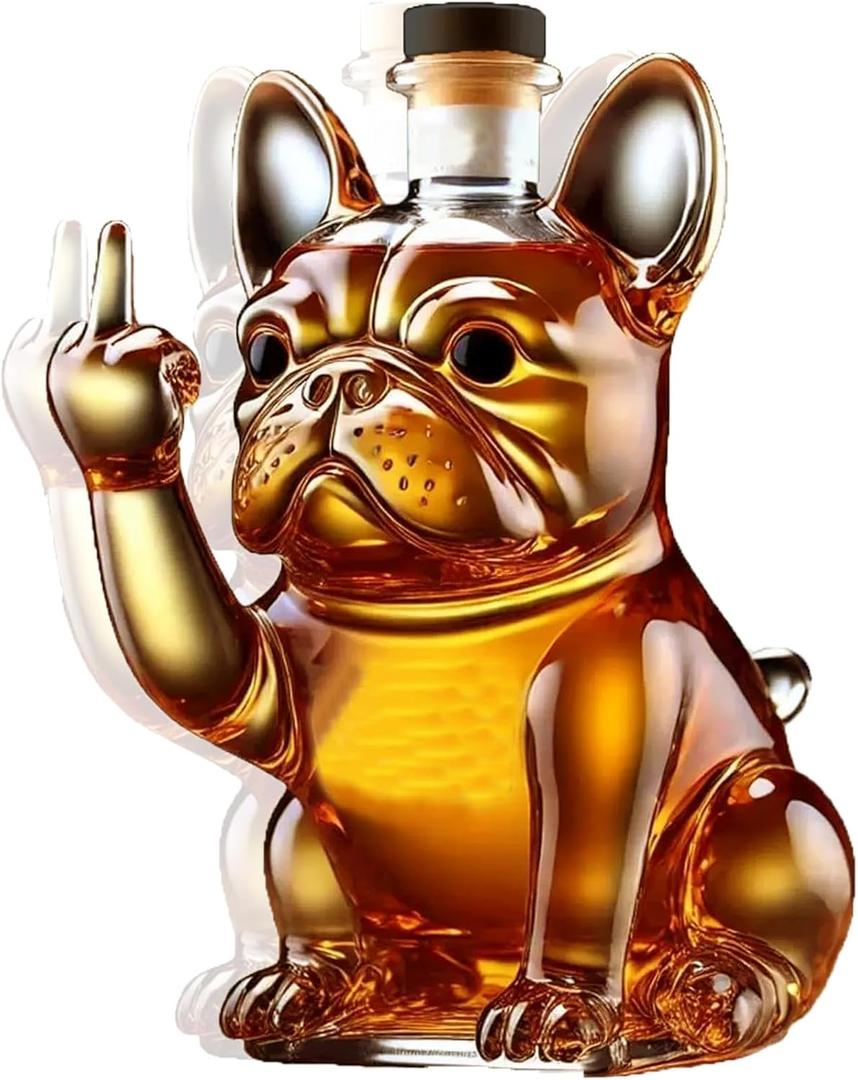 New Whiskey Eagle Glass Decanter, Men's Fun Whiskey Bottle, Home Bar Decoration Gift Set (New Dog)