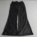 Black Faux Leather Flare Leg Pants, Size S