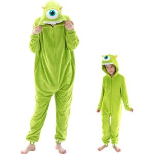 COSUSKET Snug Fit Unisex Adult Onesie Pajamas, Flannel Cosplay Animal One Piece Halloween Costume Sleepwear Homewear (Medium, Light Green)