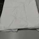 Joydeco White Curtains Backdrop for Wedding Parties, Photo Backdrop Curtains for Wedding Decorations Birthday, Wrinkle Free Polyester 5ft x 10ft Fabric Drape 2 Panels with Rod Pockets