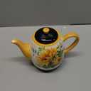 Sunflower Fields 40 oz Ceramic Teapot with Lid Great for Steeping Loose Leaf or Bagged Tea, Ideal for Gifting, Entertaining, and Everyday Use