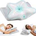 Cervical Neck Pillow for Pain Relief - Cooling Side Sleeper Pillow for Sleeping, Ergonomic Memory Foam Pillows for Neck Support, Contour Orthopedic Bed Pillow for Back Stomach Sleepers (Grey)