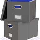 2 Pack File Storage Organizer, Portable File Box with Lid, Fit for Letter/Legal File Folder Storage, Gray(Leather)