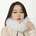 Renaissance Ruffle Collar Victorian Neck Costume Cosplay Props (White)