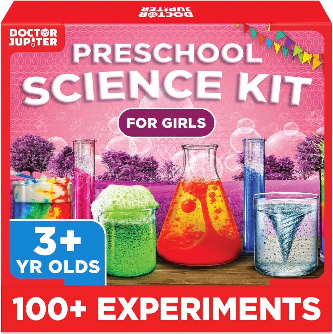 Doctor Jupiter Preschool Science Kit for Girls Ages 3-5 | Toddler Learning Activities, Birthday Gift Ideas for 3-4-5 Year Old Girls | Learning & Educational Toy STEM Kit with 100+ Experiments