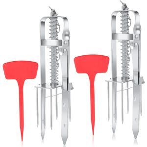 2 Pack Mole Trap Gopher Ground Squirrel Trap Galvanized and Oil Hardened Spear Style Mole Killer Animal Traps Reusable for Lawn Garden(Silver)