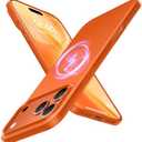 TORRAS Magnetic Slim Fit for iPhone 17 Pro Case 6.3 inch, Ultra-Thin, Compatible with MagSafe, Lightweight Matte Anti-Scratch Hard PC Cover Phone Case for iPhone 17 Pro OriginFit, Glossy Orange