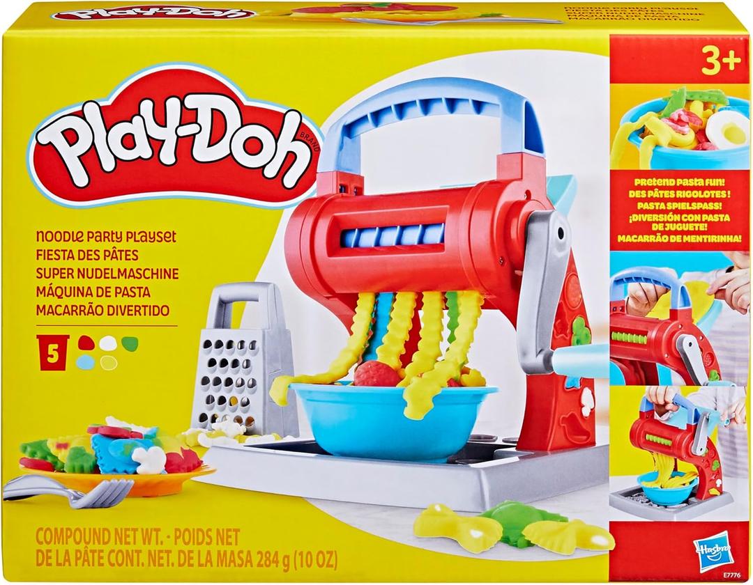 Play-Doh Kitchen Creations Noodle Party Playset for Kids 3 Years and Up with 5 Non-Toxic Colors