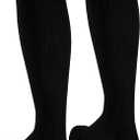 NuVein Compression Socks, 20-30 mmHg Support for Men, Padded Cushion Foot, Knee High, Closed Toe, Black, X-Large