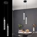 Modern Light Fixture Kitchen Island Pendant Light Dimmable LED Black Pendant Lights Mini Crystal Pendant Lighting for Bedroom Dining Room Living Room2-Light