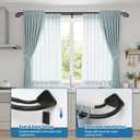 Black Double Curtain Rod 38 to 62 Inches, Blackout Wrap Around Curtain Rod for Windows, 6/8 Inch Room Darkening Telescoping Double Drapery Rod, Easy Install for Rentals & Apartments