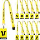 25 Sets Volunteer Lanyard with PVC Pass Card Visitor Badge for Event Fundraising Company Exhibition Guest School Activities