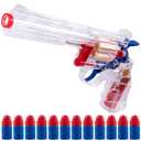 FESVASDEE Clear Housing Toy Revolver Foam Blaster with Elite Soft Foam Darts for Nerf Guns Toys Gun Set for Kids Ages 5 6 7 8 Large