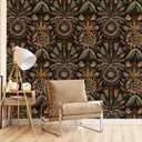 Boho Floral Peel and Stick Wallpaper, Indian Wallpaper, Self Adhesive Vinyl Geometric Wall Paper for DIY Home Decor, 17.7in x 236in