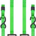 SMARTSTRAPS 10-Foot Ratchet Straps, Green (2pk)  1,500 lbs Break Strength 500 lbs Safe Work Load Tie-Downs Designed for Light-Duty Transport Safely Haul Your Light Equipment Dirt Bikes ATVs and More