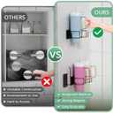 Magnetic Stanley Cup Holder for Refrigerator, Water Bottle Organizer for Stanley 40 oz with Tumbler Lid Organizer, Kitchen Pantry Organizers and Storage for Stanley Cup Accessories (BLACK)