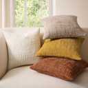 Throw Pillow Covers Burnt Orange Set of 2 18x18 Inch Pillow Covers, Soft Chenille Fall Decorative Cases for Couch Sofa Bed Living Room, Home Neutral Decor, Modern Farmhouse Cushion Covers