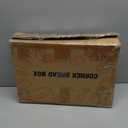 WOWLIVE Corner Bread Box for Kitchen Countertop, Large Double Layer Bread Storage Container for Homemade Bread, Black Bread Holder for Kitchen Counter, Under Cabinet Organizer (Natural, Medium)