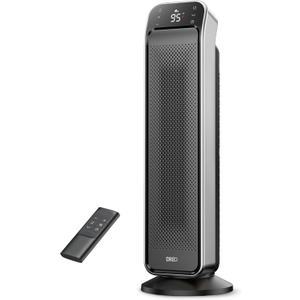 Dreo Space Heater Indoor, 25" 11.5ft/s Fast Portable Room Heater with Remote and Thermostat, 3 Modes, Overheating & Tip-Over Protection, Electric Heaters for Indoor Use Large Room, Bedroom, Silver
