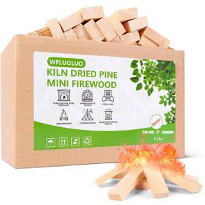 Pre-Cut 5'' Lengths Mini Firewood,Pine Kiln Dried Firewood,Small Barkless Kindling Logs,Fire Pit Accessories Prefect for Solo Stove Mesa XL, Tabletop Firepit,Mesa Fire Sticks Wood,4Lbs