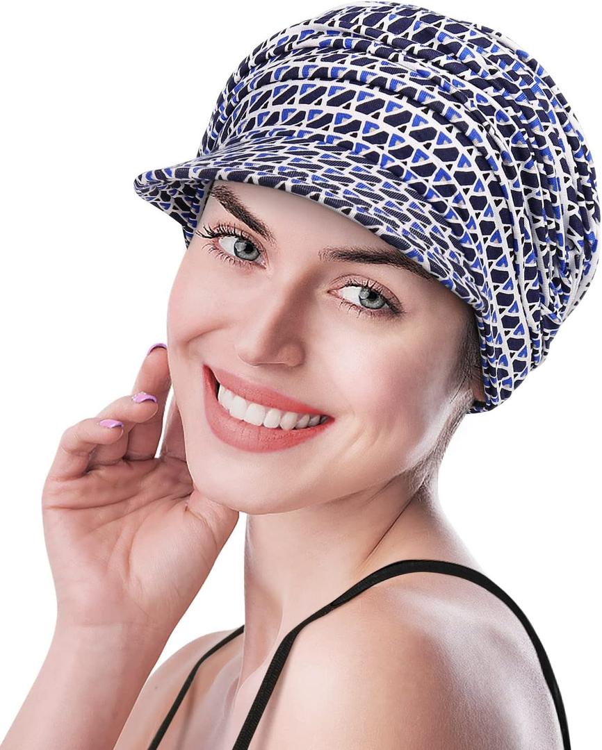 Soft Bamboo Baseball Cap for Chemo Women (Dark Blue)