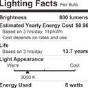 BUBO A19 LED Light Bulbs, 60 Watt Equivalent LED Bulbs, Warm White 3000K, 800 Lumens, E26 Standard Base, Non-Dimmable, 8W Warm White LED Bulbs for Bedroom Living Room Home Office, 24 Pack
