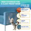 3 x HA SHI Cat Scratch Protector  Furniture Shield Sheets or Sticky Tape, Large Coverage, Pet Safe (Single-Sided)