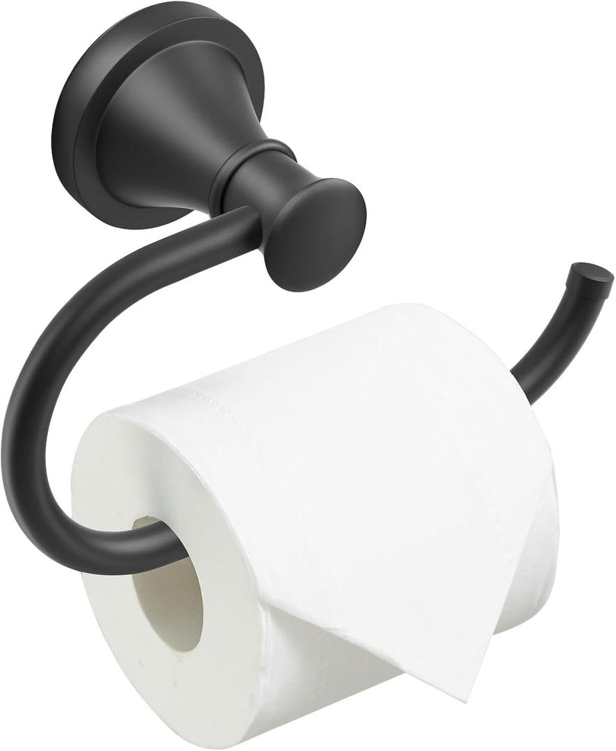 BESy Matte Black Toilet Tissue Paper Holder Matte Black Bathroom Accessories Toilet roll Paper Hanger, Wall Mounted, Rustproof