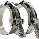2.5" T Bolt Hose Clamp Stainless Steel - Working Range 68mm - 76mm for 2.5" I.D. Hose with 3mm - 6mm Wall Thickness, Roadformer T-bolt Clamp Featured to Provide Reliable Sealing Force, 2 Pack