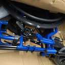 Drive Medical Blue Streak Lightweight Wheelchair - Portable Folding Mobility Aid - Swing-Away Footrests - Desk Arms - Durable Steel Frame - Easy Transport & Storage - 18-Inch Seat