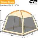 CAMPROS CP Screen House 10 x 10 Ft Screened Mesh Net Wall Canopy Tent Screen Shelter Gazebos for Patios Outdoor Camping Activities - Beige