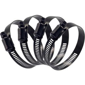 ISPINNER 1pcs 4 Inch Stainless Steel Adjustable 78-102mm Size Range Worm Gear Hose Clamp, Fuel Line Clamp for Plumbing, Automotive and Mechanical Application (Black)
